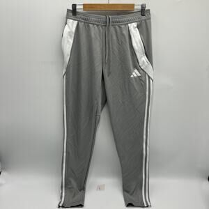 Adidas Tiro 24 Track Pant, Joggers Men's Size MEDIUM Mid Grey White ANKLE ZIPPER